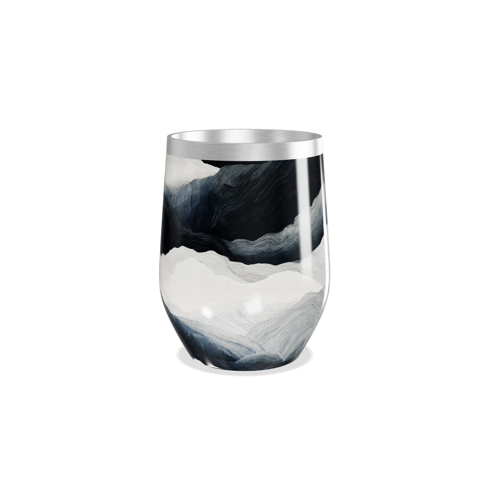 Copo Térmico Slim - Preto e Branco Abstrato