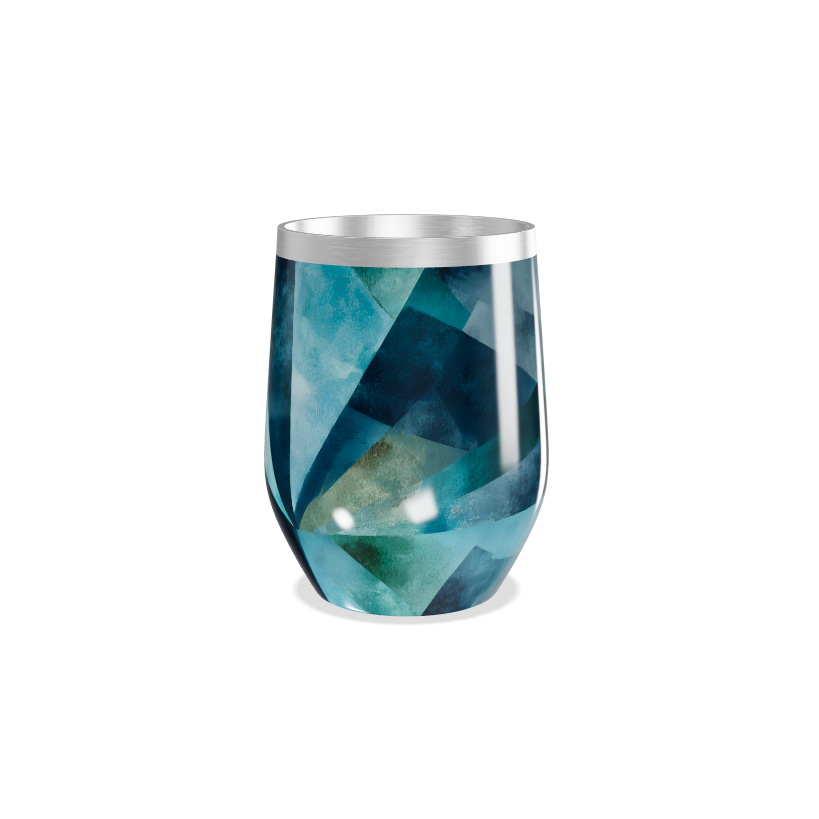 Copo Térmico Slim - Estampado Geométrico Azul