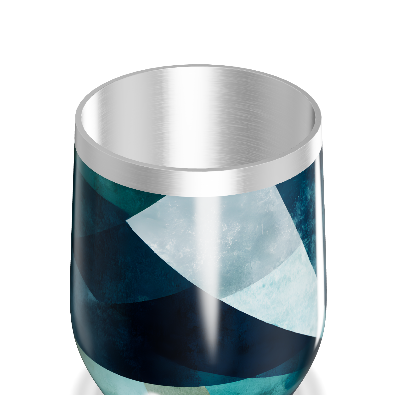 Copo Térmico Slim - Estampado Geométrico Azul