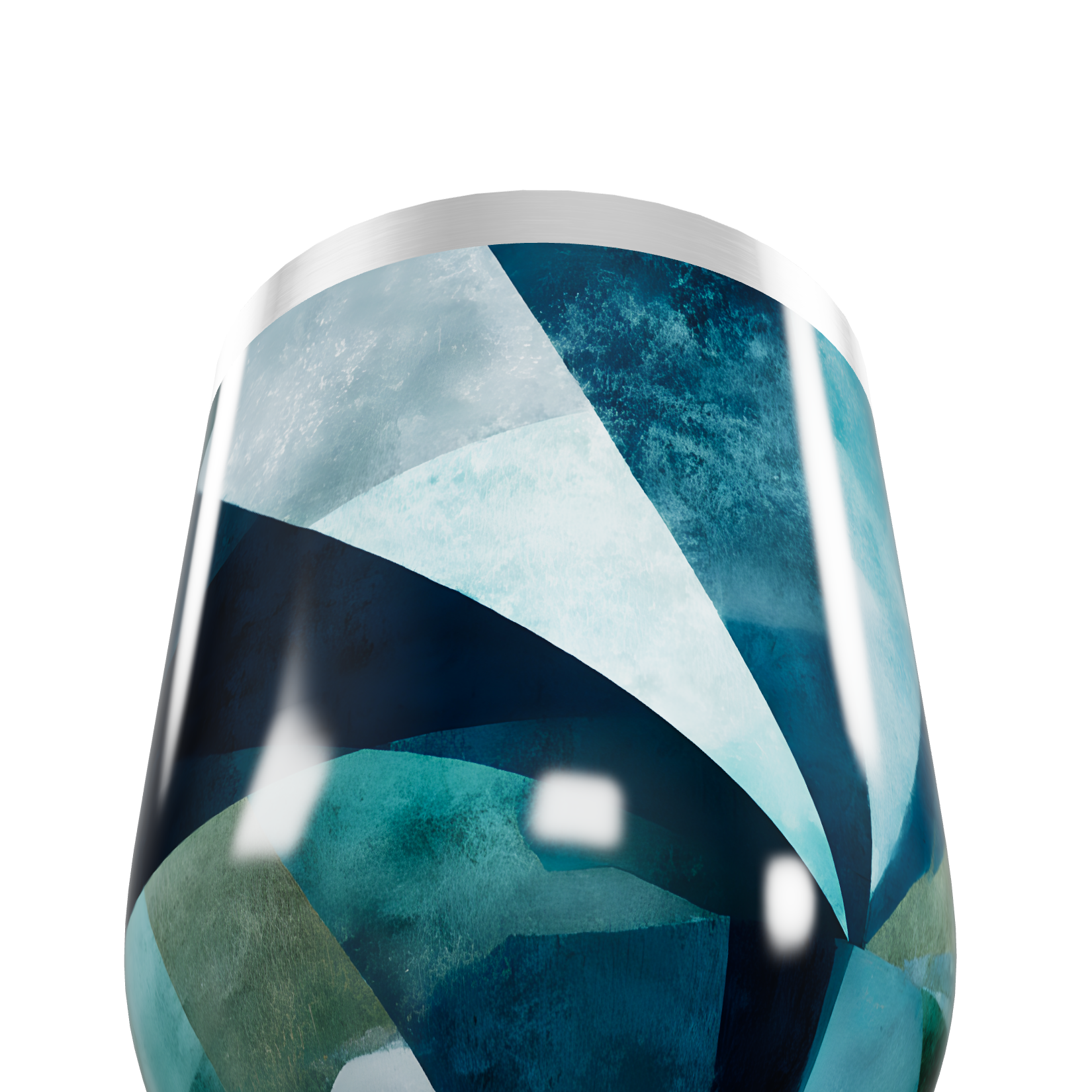 Copo Térmico Slim - Estampado Geométrico Azul