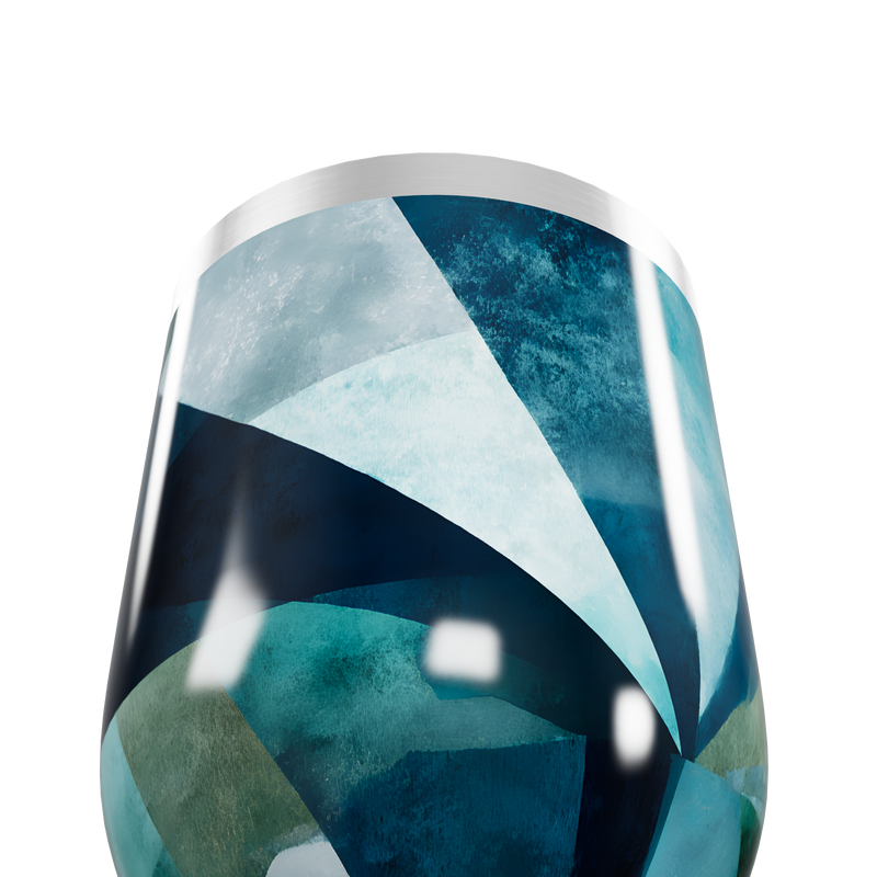 Copo Térmico Slim - Estampado Geométrico Azul