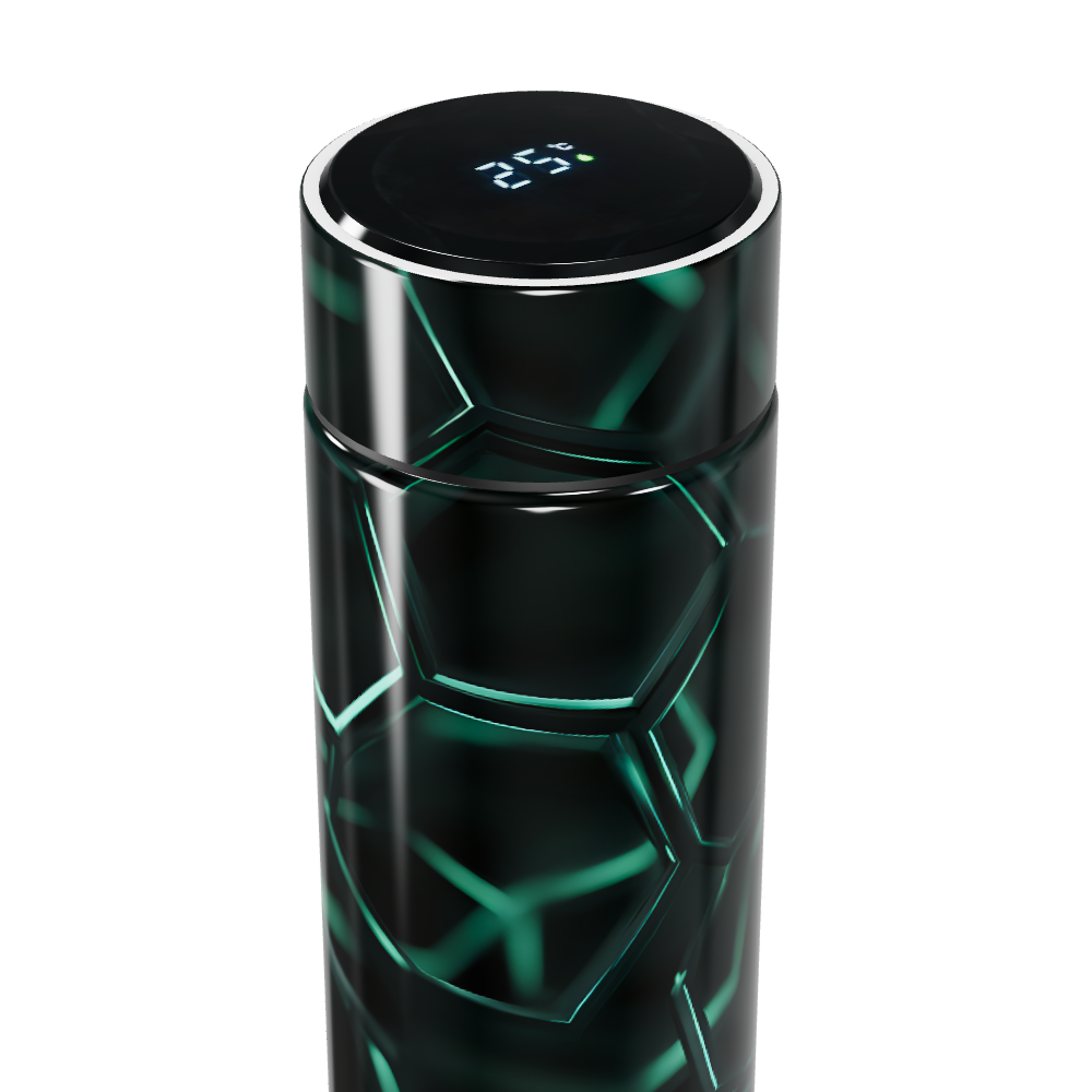 Garrafa Térmica Touch - Preto com Desenho Geométrico