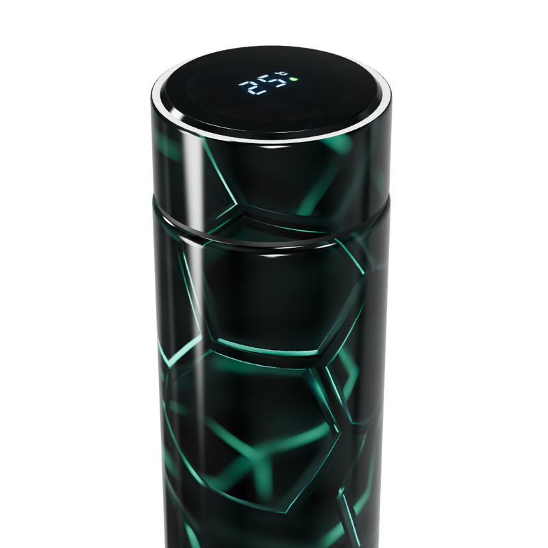 Garrafa Térmica Touch - Preto com Desenho Geométrico