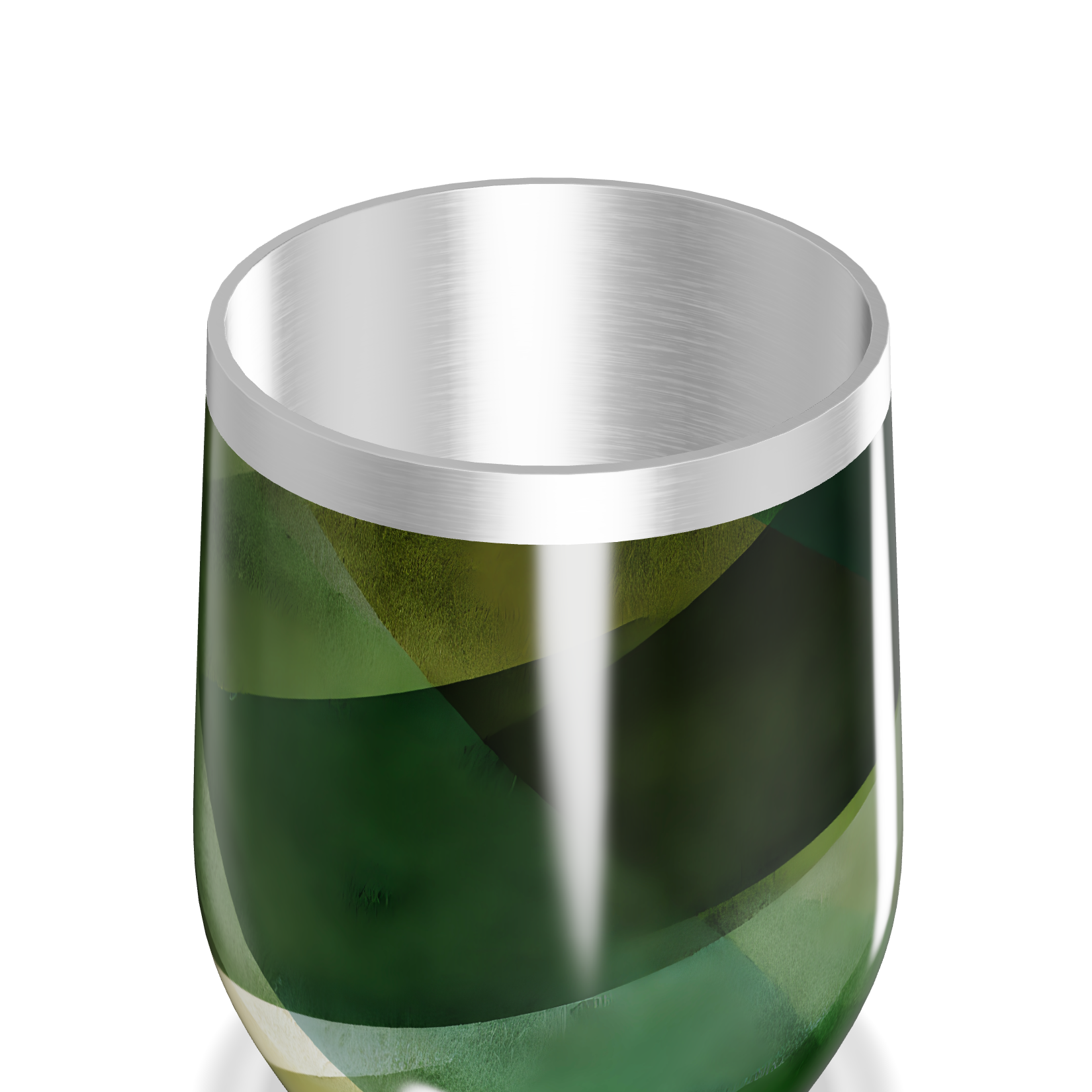 Copo Térmico Slim - Verde com Estampa Geométrica