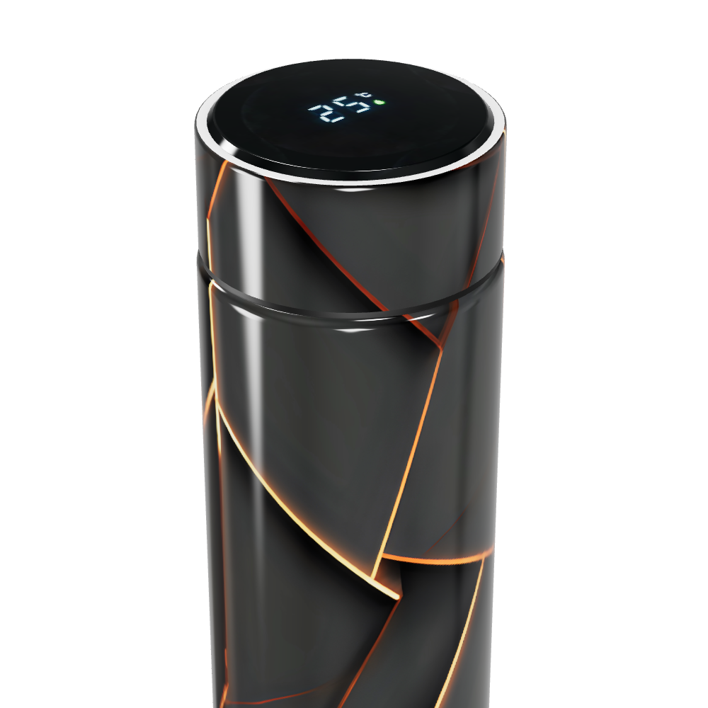 Garrafa Térmica Touch - Preto Design Geométrico