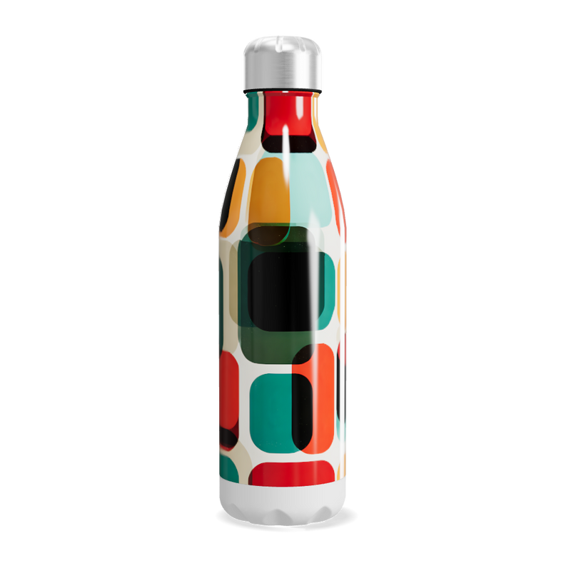 Garrafa Inox - Estampa Colorida Retrô