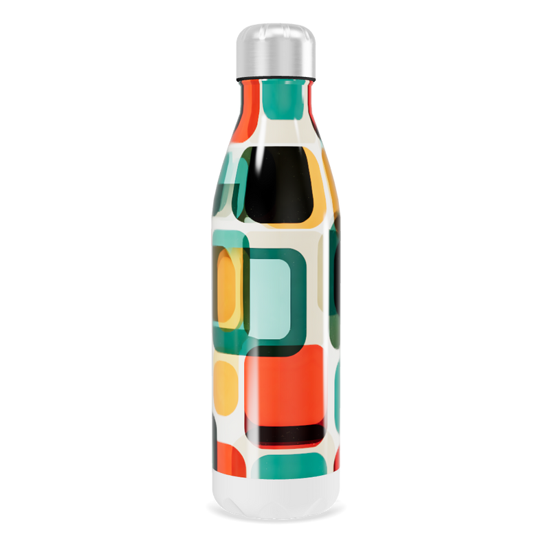 Garrafa Inox - Estampa Colorida Retrô