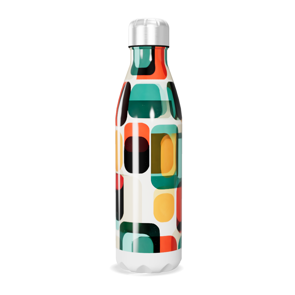 Garrafa Inox - Estampa Colorida Retrô