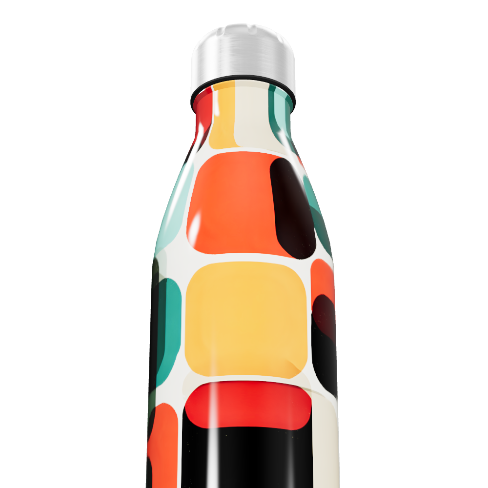 Garrafa Inox - Estampa Colorida Retrô