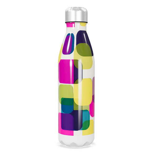 Garrafa Inox - Colorida com Desenhos Geométricos