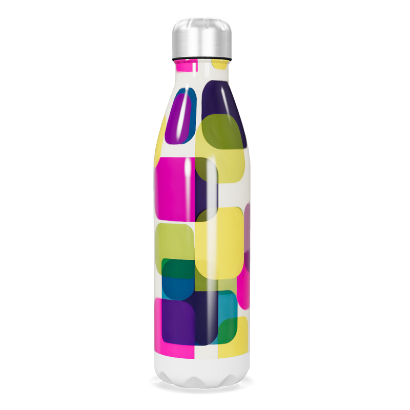 Garrafa Inox - Colorida com Desenhos Geométricos