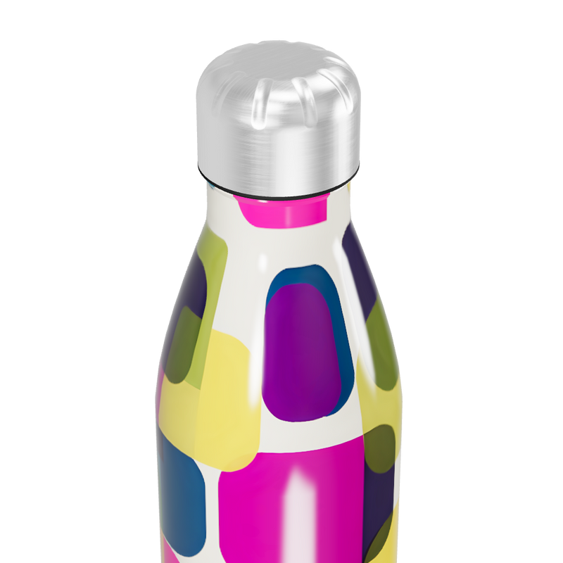 Garrafa Inox - Colorida com Desenhos Geométricos