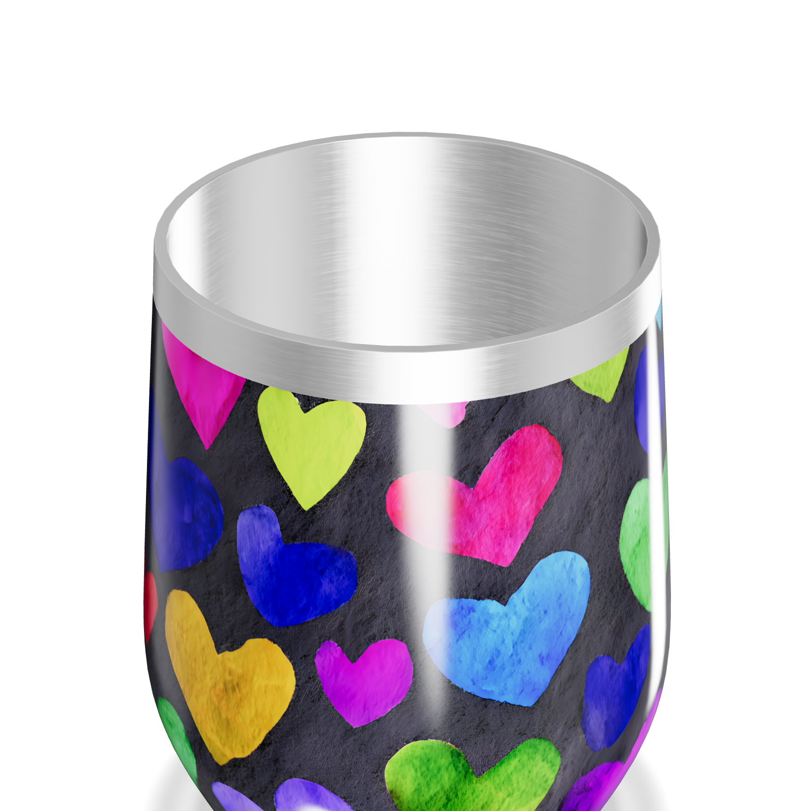 Copo Térmico Slim - Corações Coloridos Inox