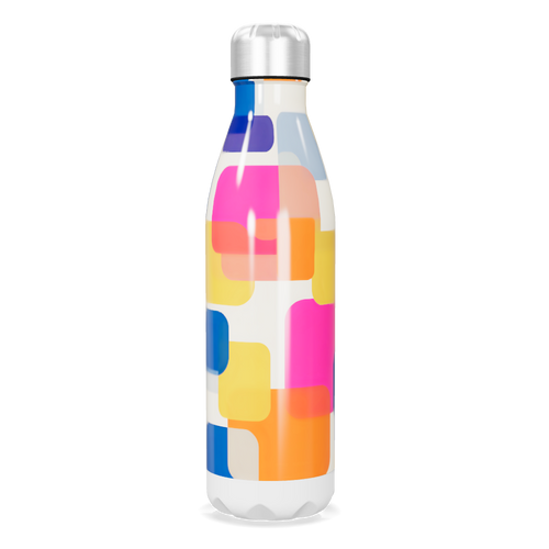 Garrafa Inox - Estampa Geométrica Colorida