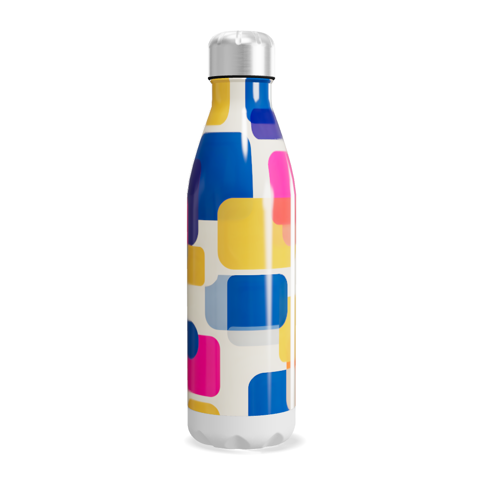 Garrafa Inox - Estampa Geométrica Colorida
