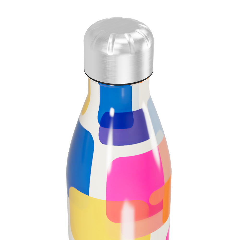 Garrafa Inox - Estampa Geométrica Colorida