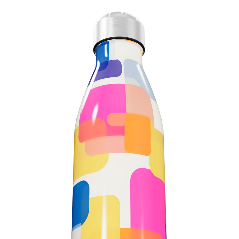 Garrafa Inox - Estampa Geométrica Colorida