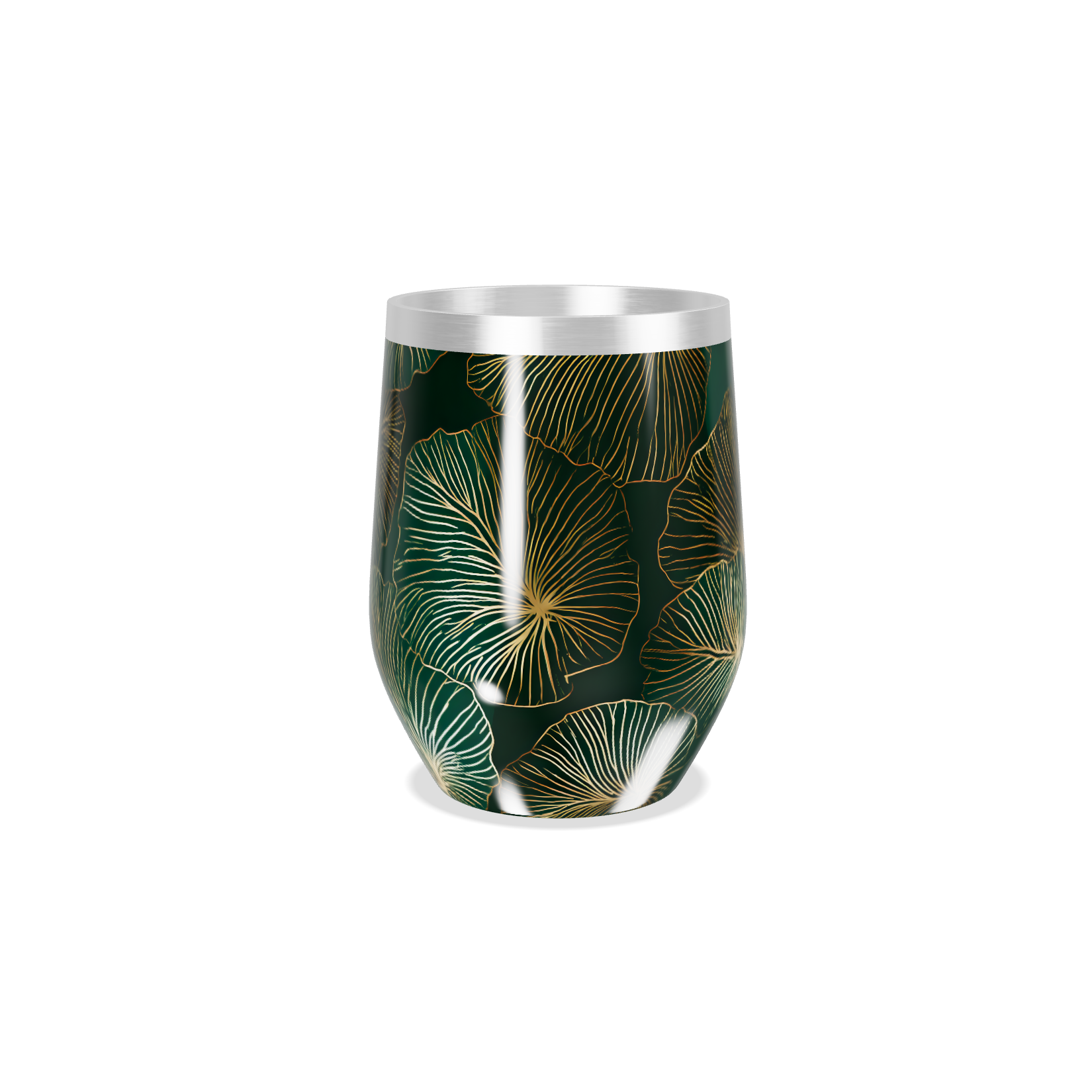 Copo Térmico Slim - Verde com Estampa Floral