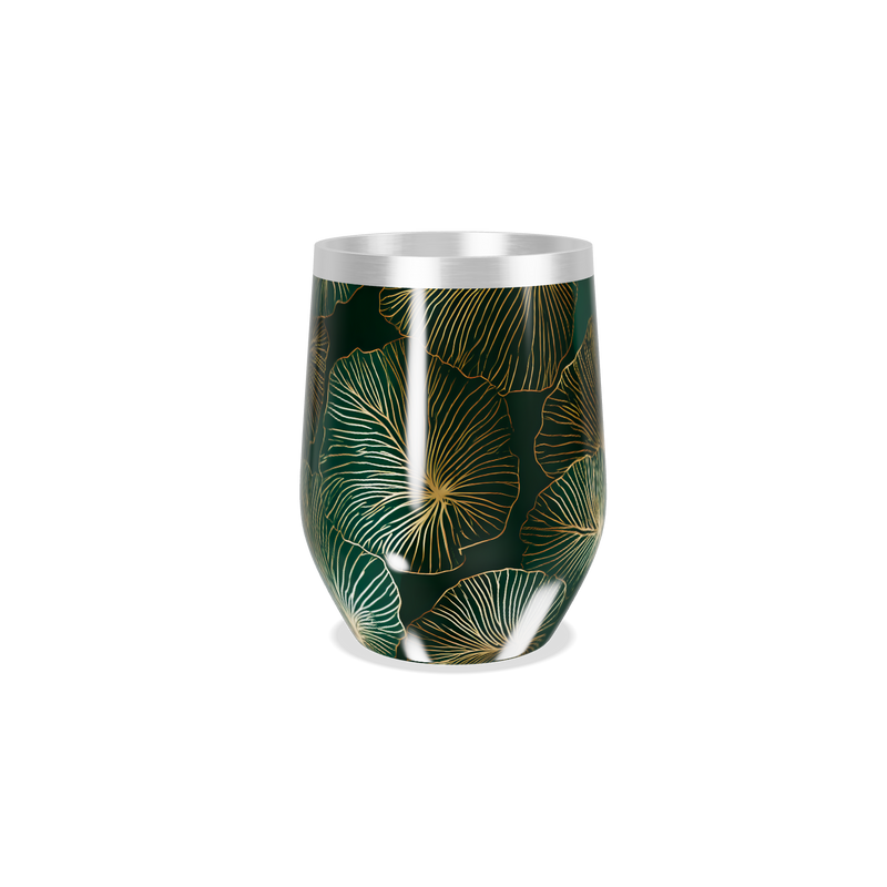 Copo Térmico Slim - Verde com Estampa Floral