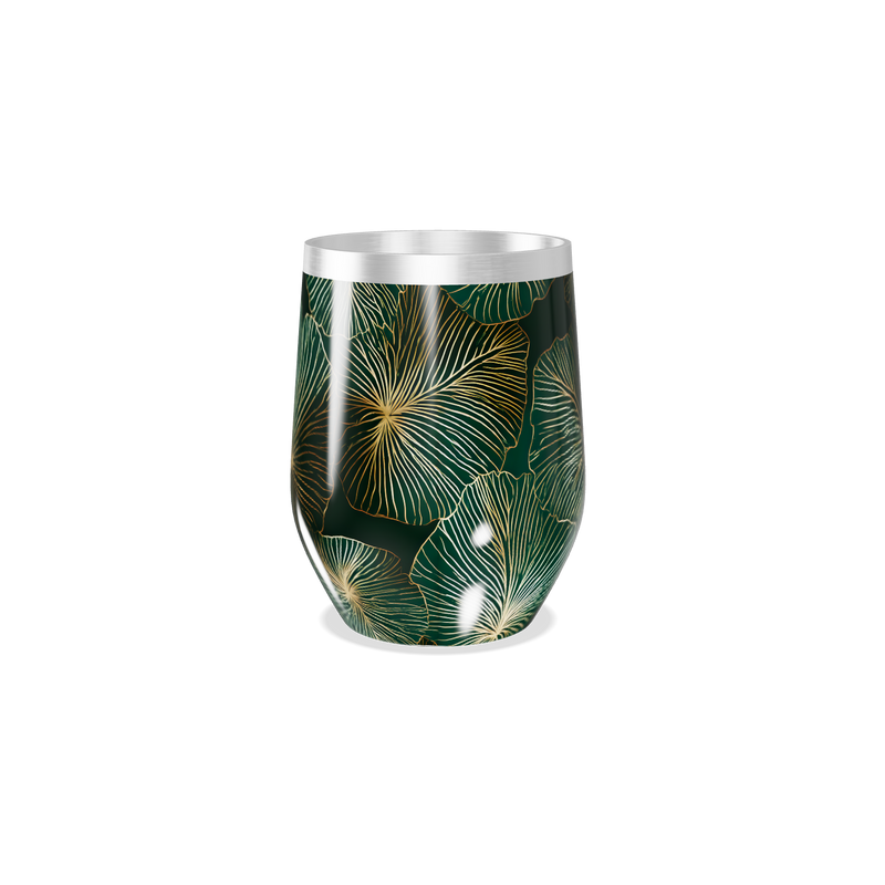 Copo Térmico Slim - Verde com Estampa Floral