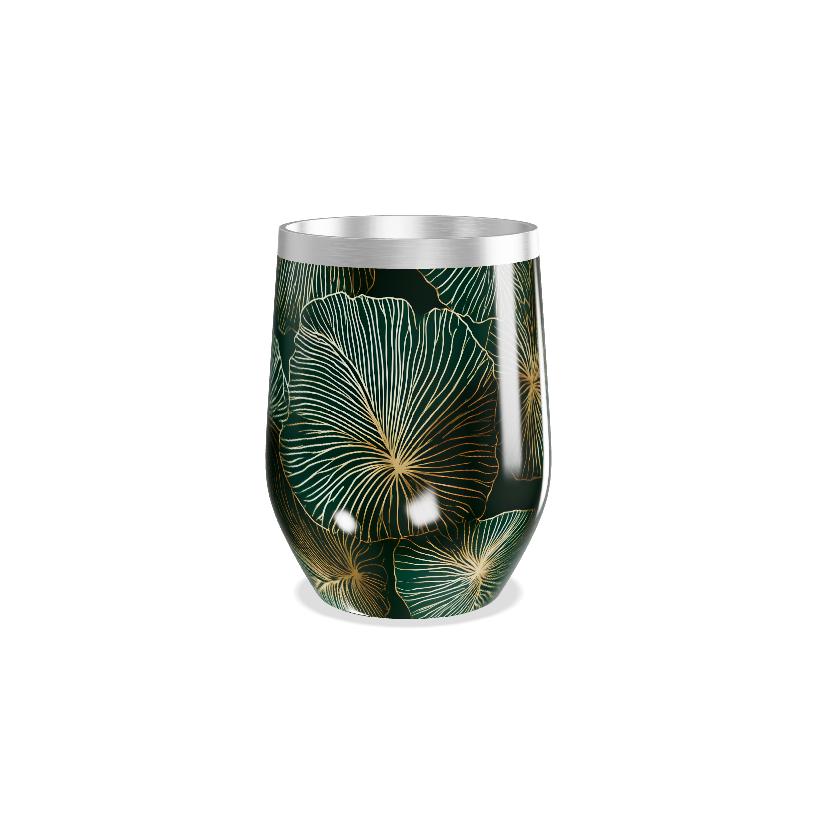 Copo Térmico Slim - Verde com Estampa Floral