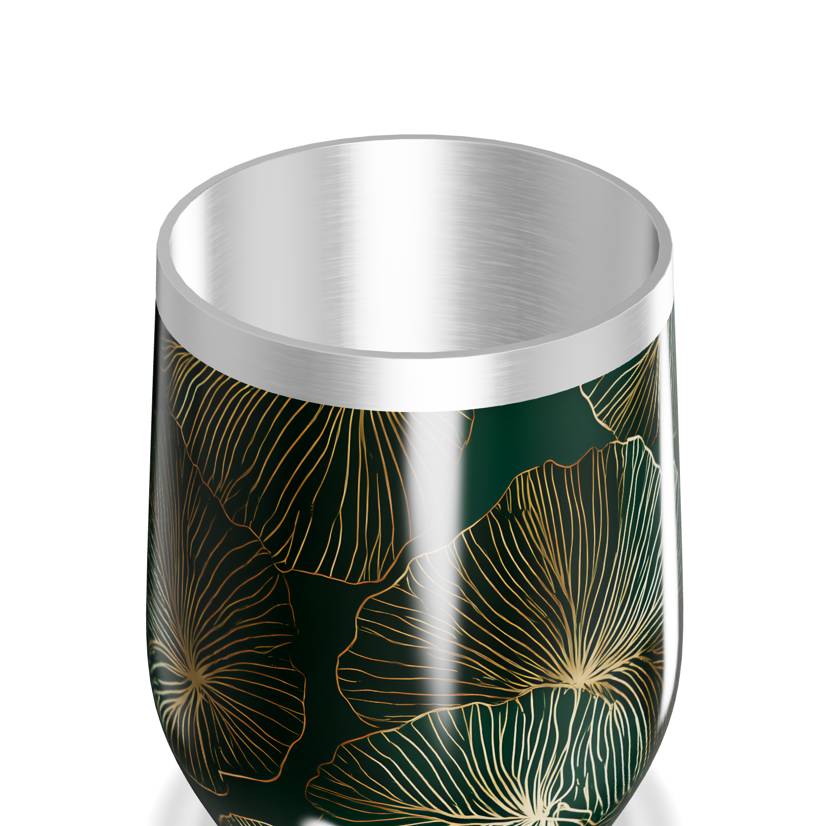 Copo Térmico Slim - Verde com Estampa Floral