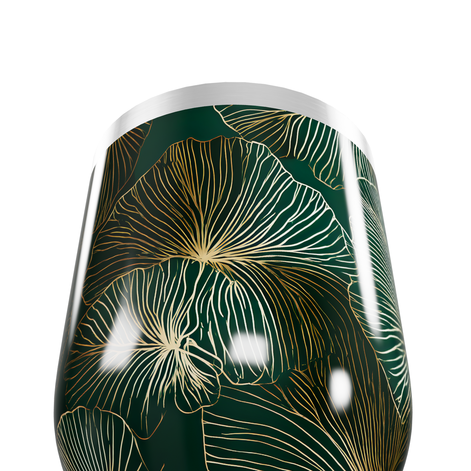 Copo Térmico Slim - Verde com Estampa Floral