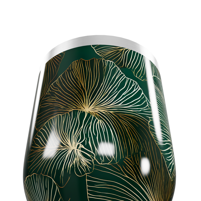 Copo Térmico Slim - Verde com Estampa Floral