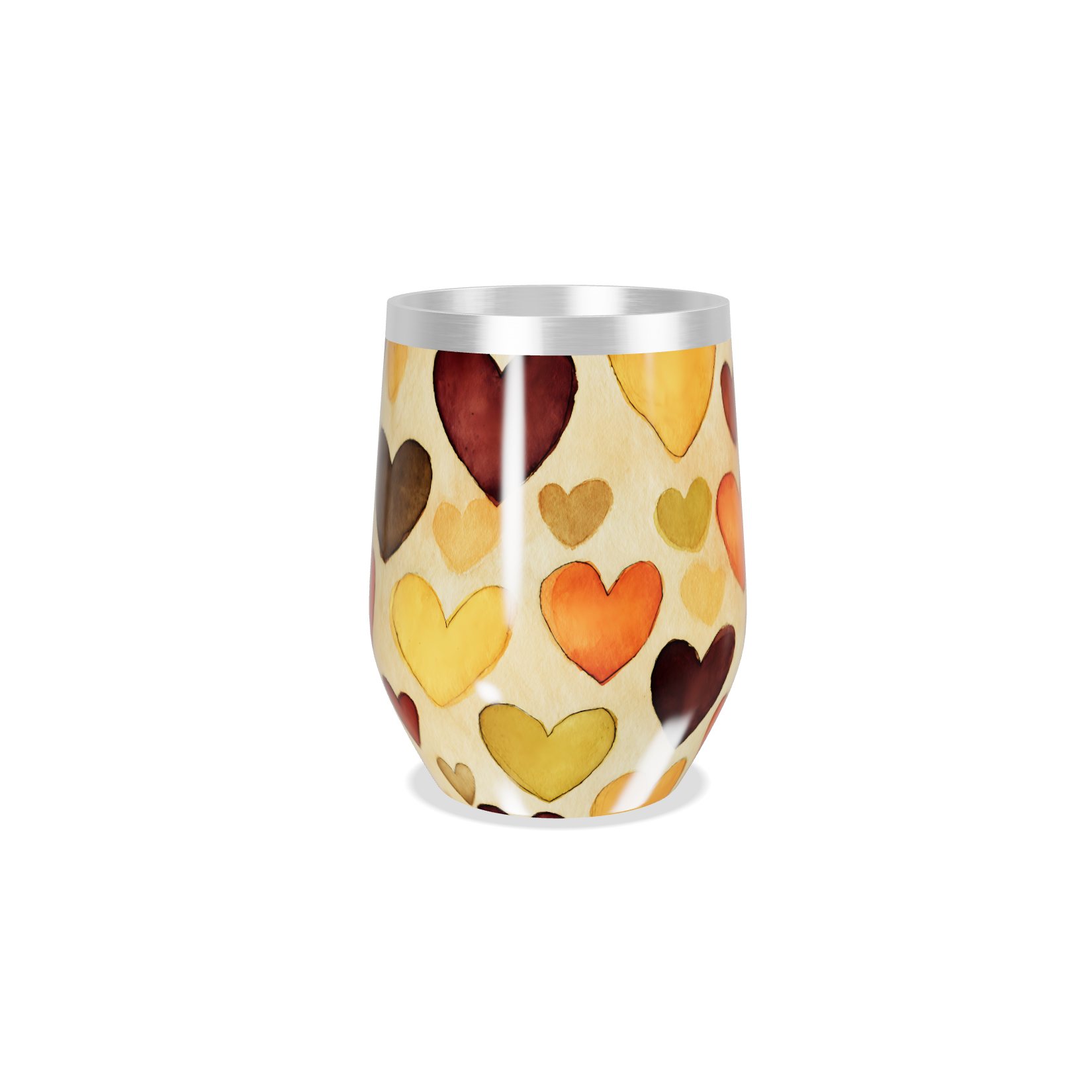 Copo Térmico Slim - Estampa Corações Coloridos