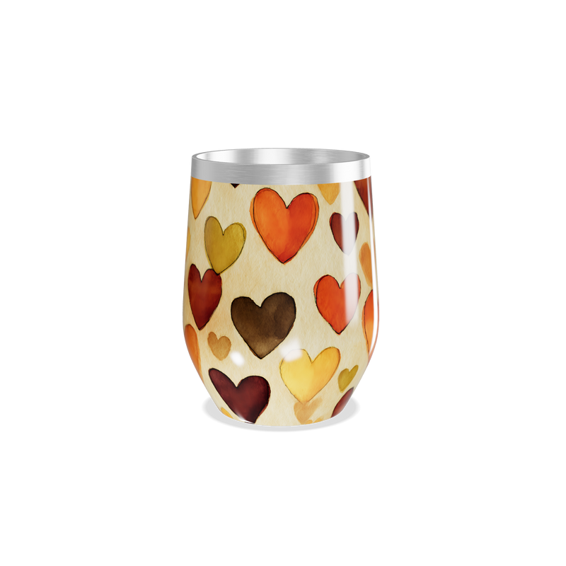 Copo Térmico Slim - Estampa Corações Coloridos