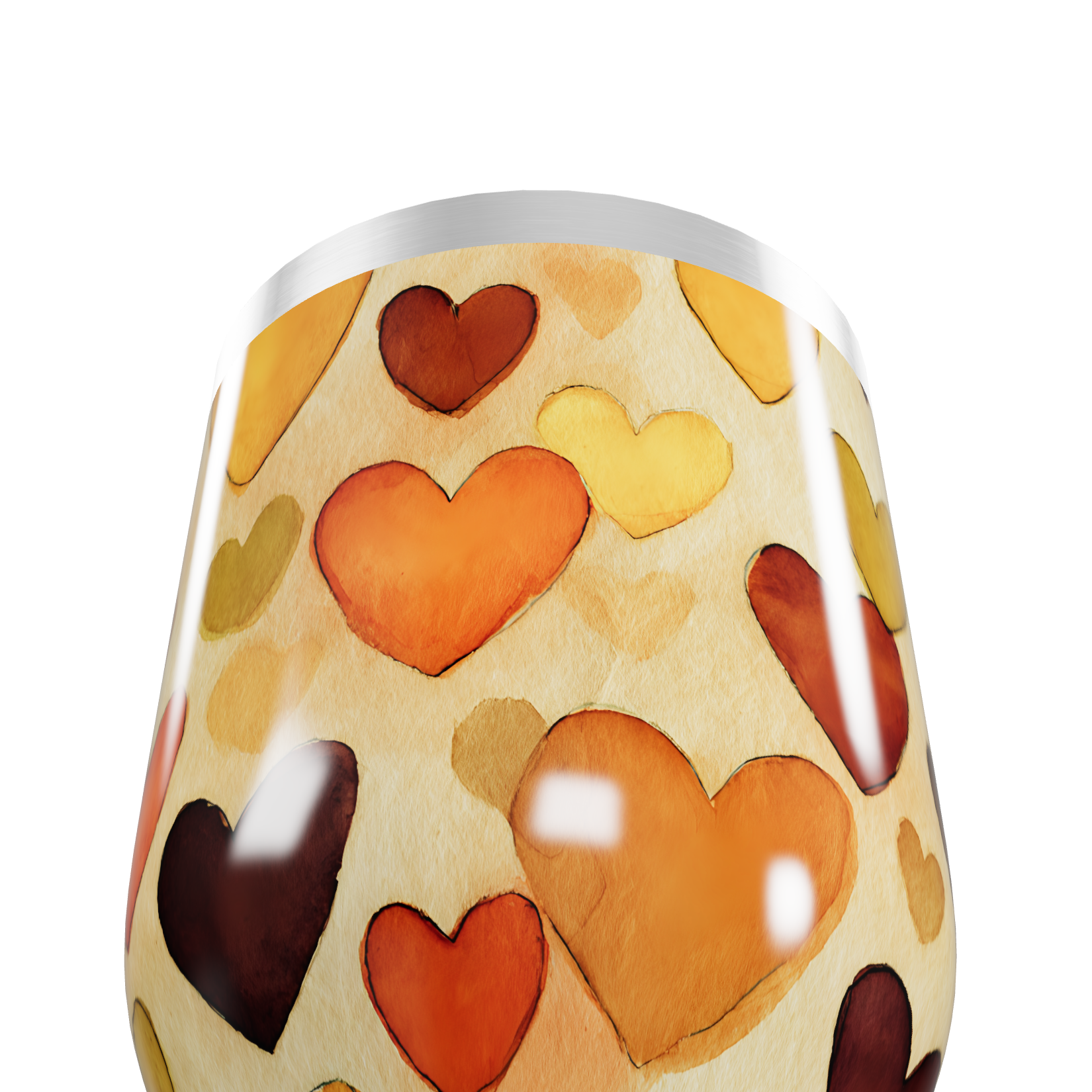 Copo Térmico Slim - Estampa Corações Coloridos