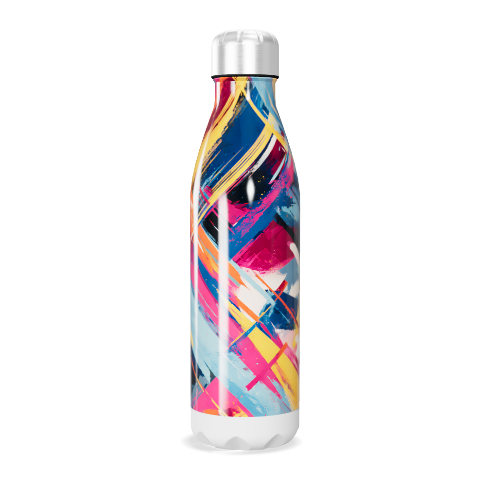 Garrafa Inox - Estampa Colorida Abstrata