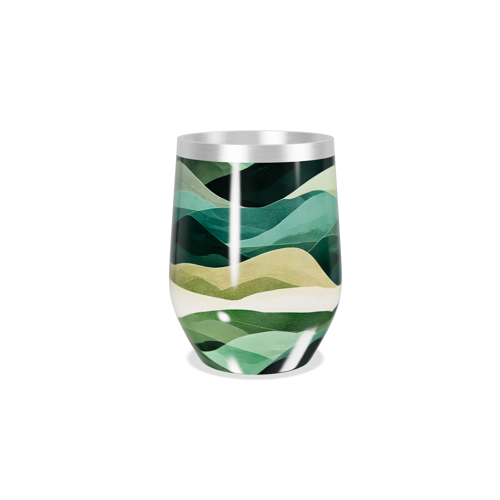 Copo Térmico Slim - Verde Ondulado Inox