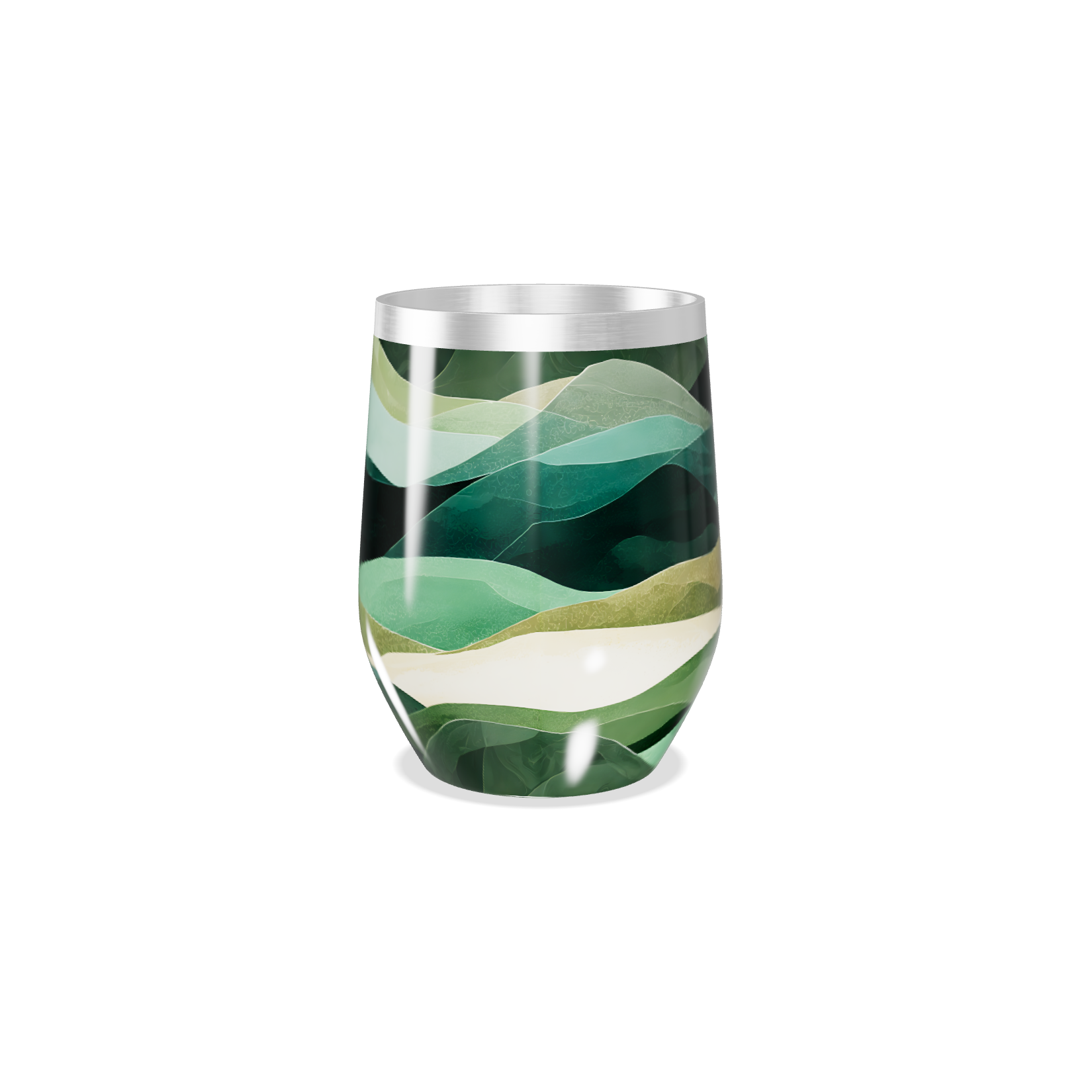 Copo Térmico Slim - Verde Ondulado Inox