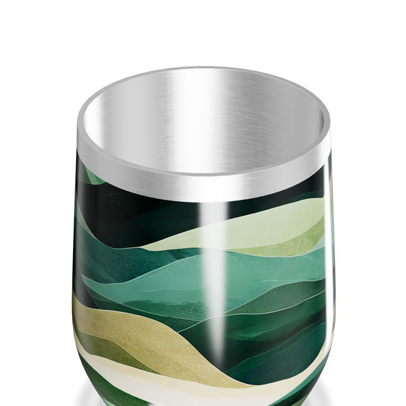 Copo Térmico Slim - Verde Ondulado Inox