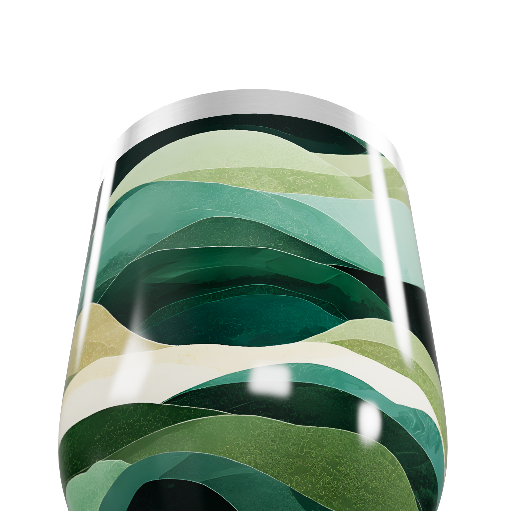 Copo Térmico Slim - Verde Ondulado Inox