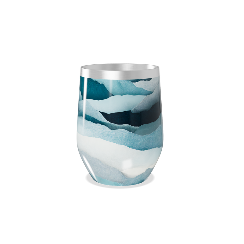 Copo Térmico Slim - Estampa Ondas Azul