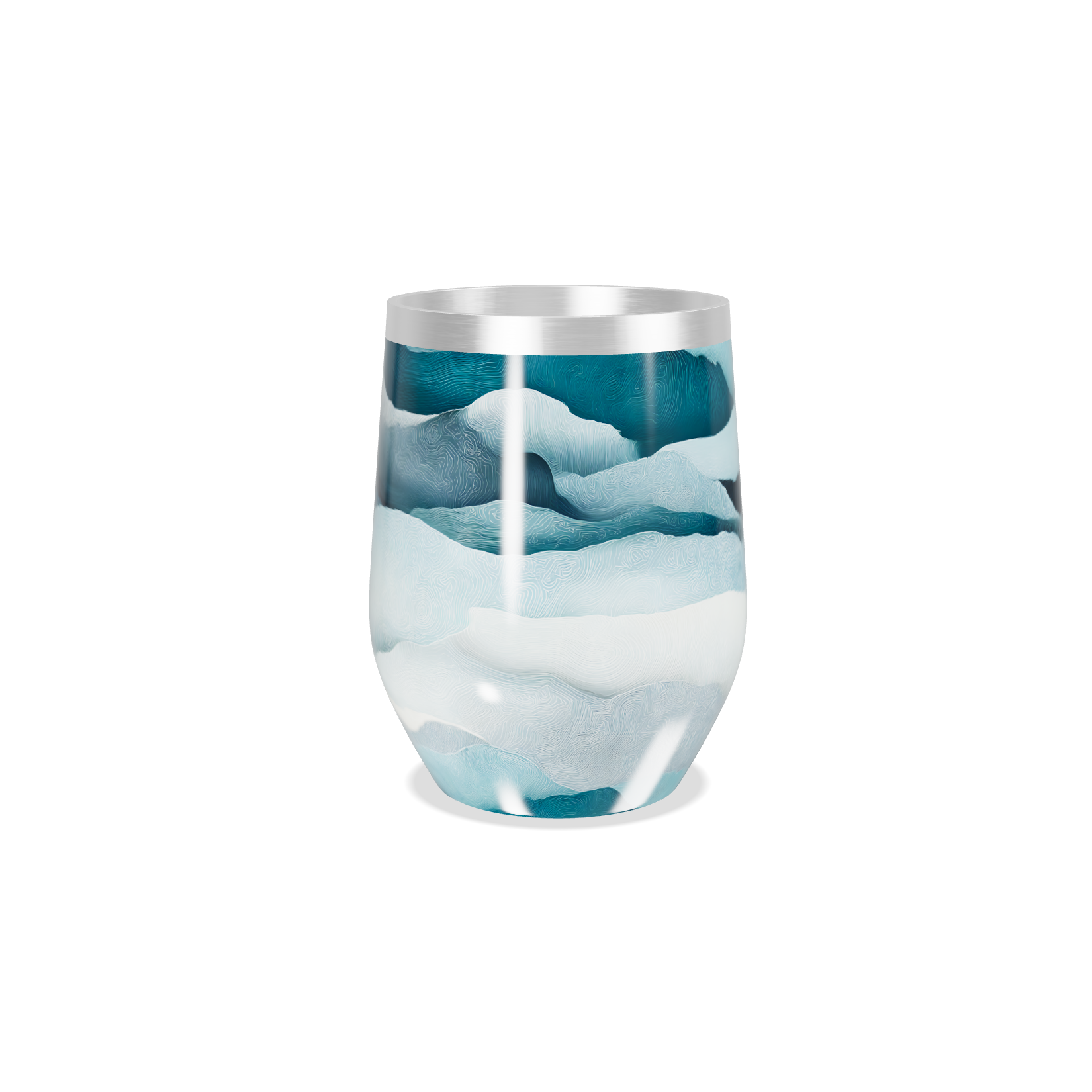 Copo Térmico Slim - Estampa Ondas Azul