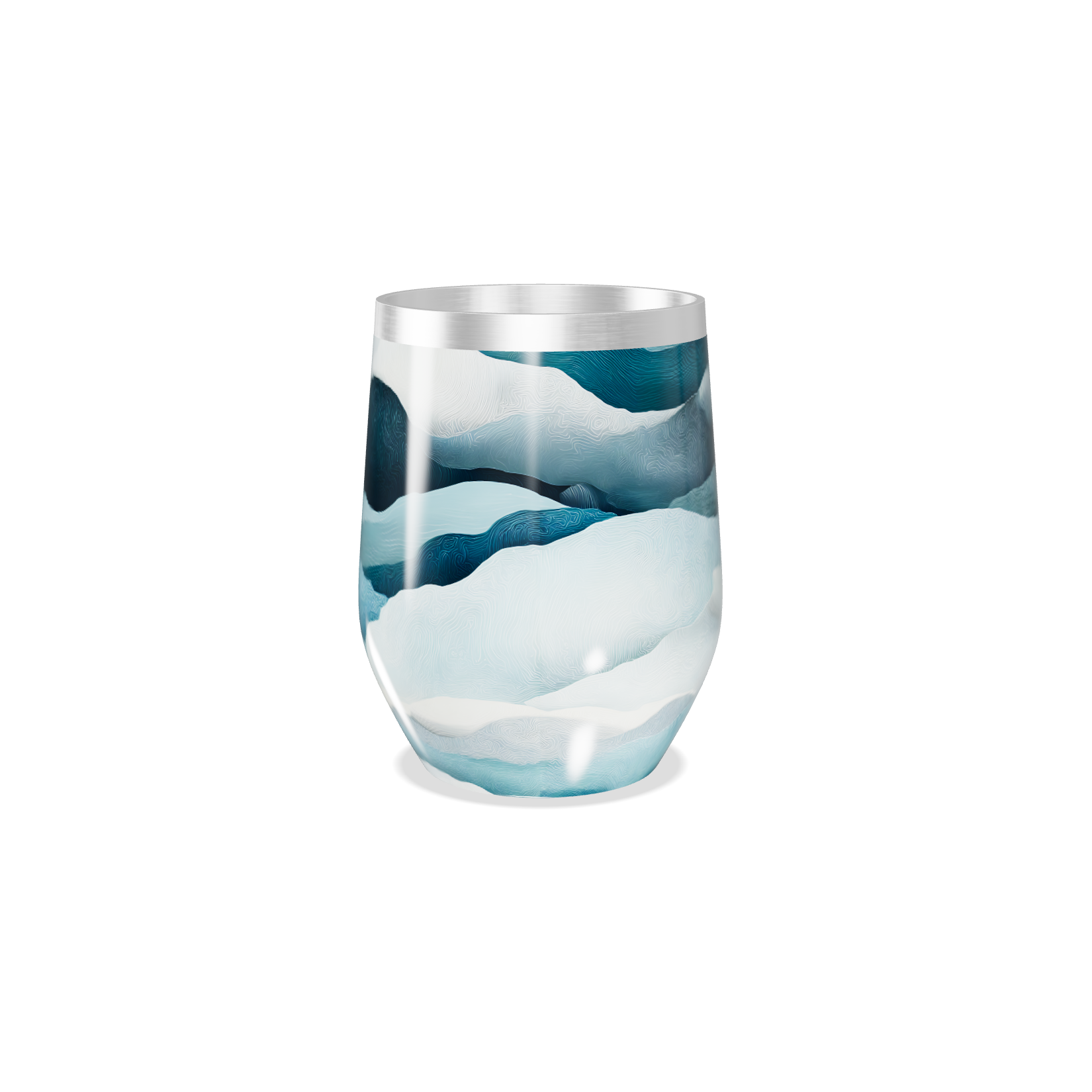 Copo Térmico Slim - Estampa Ondas Azul