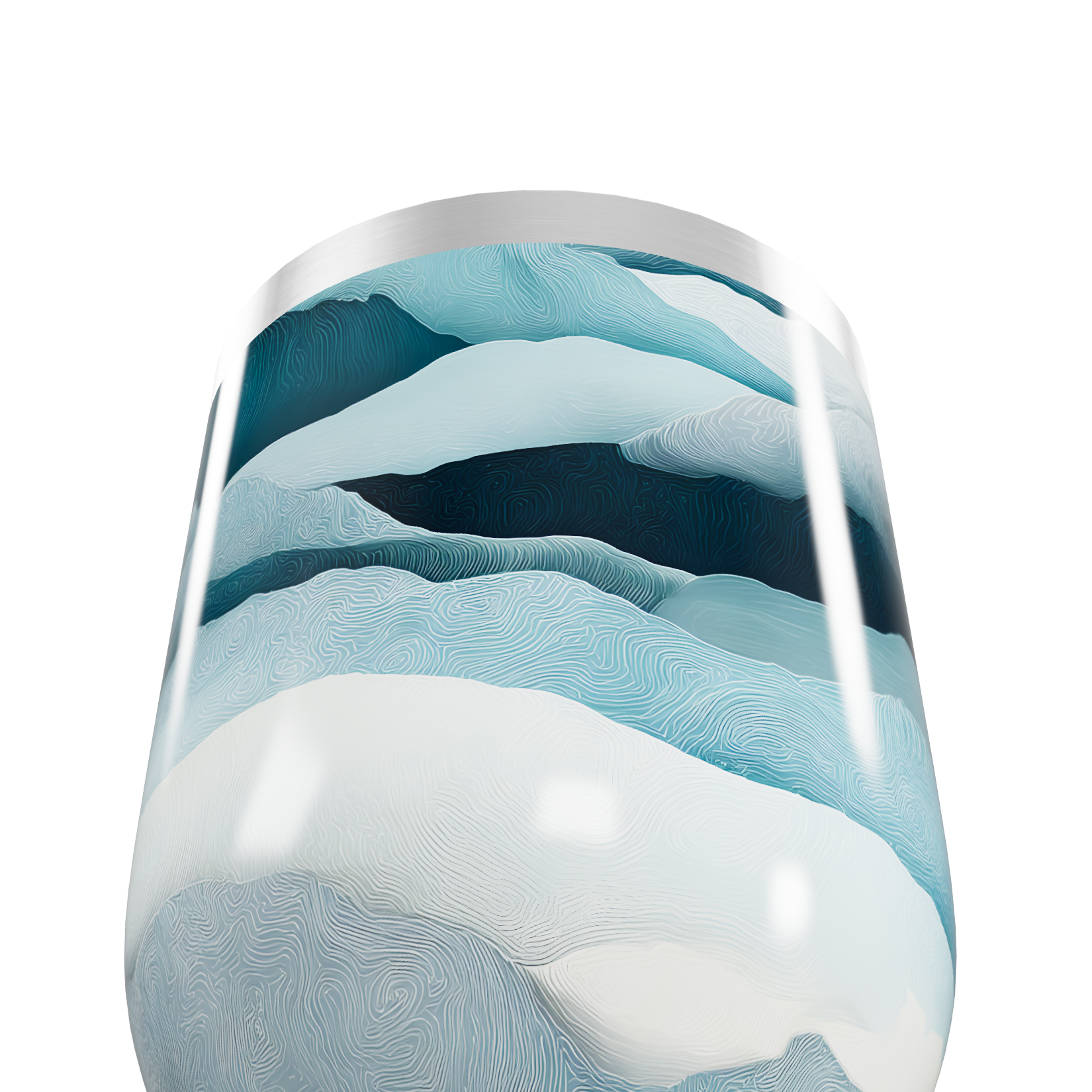 Copo Térmico Slim - Estampa Ondas Azul