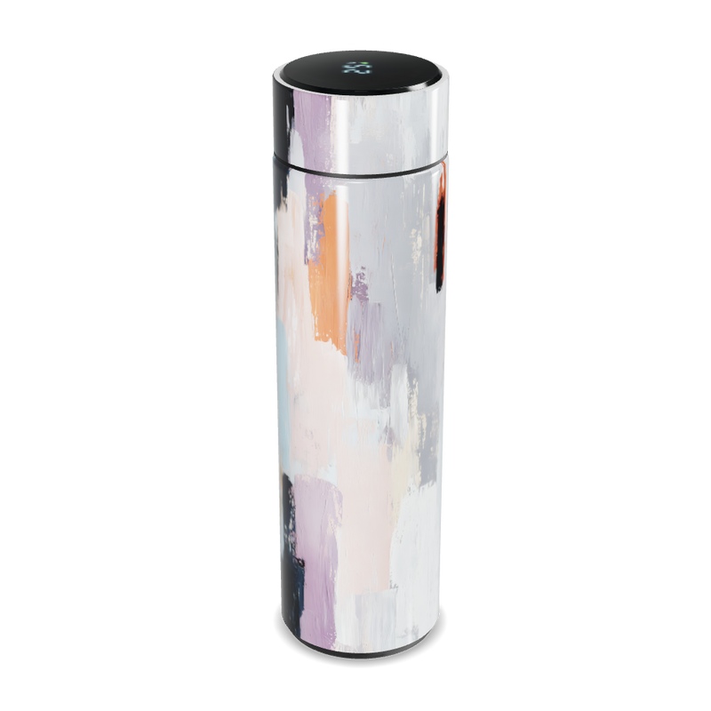 Garrafa Térmica Touch - Estampa Abstrata Branca