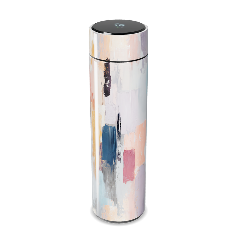 Garrafa Térmica Touch - Estampa Abstrata Branca