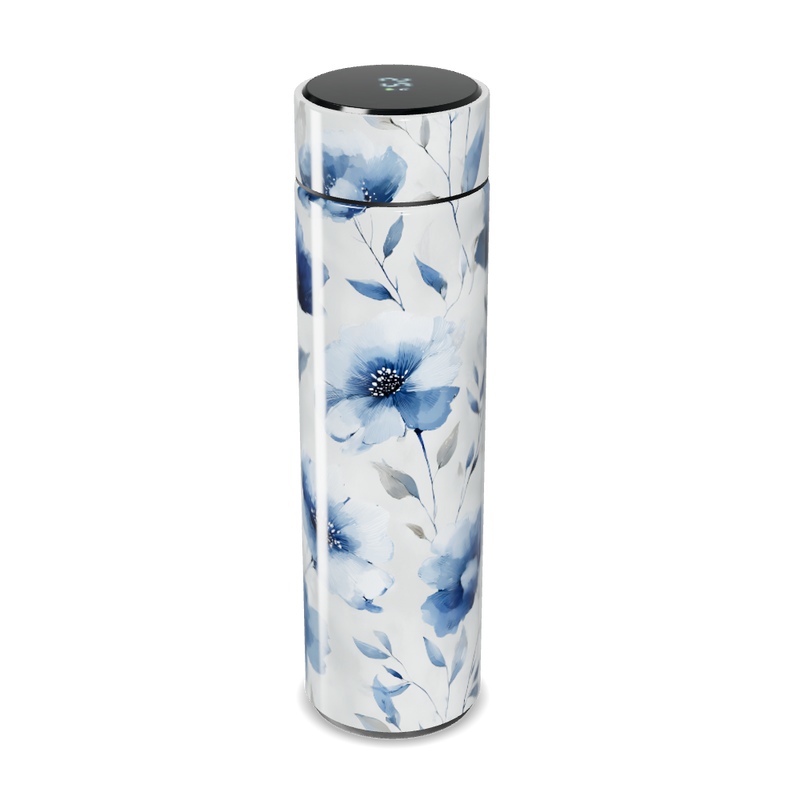 Garrafa Térmica Touch - Floral Azul Branca