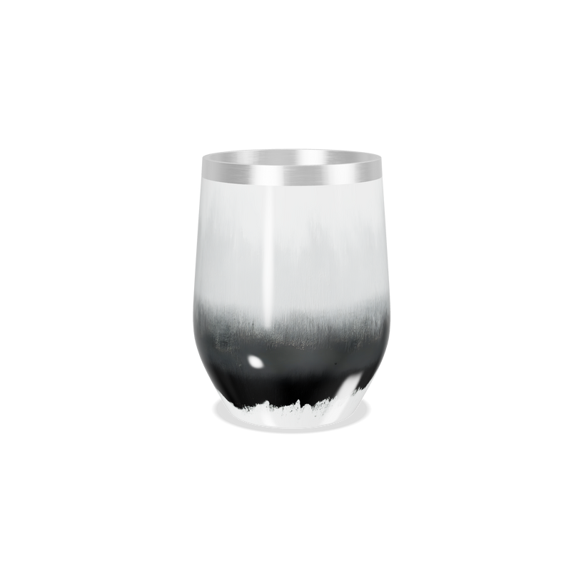 Copo Térmico Slim - Preto e Branco Inox