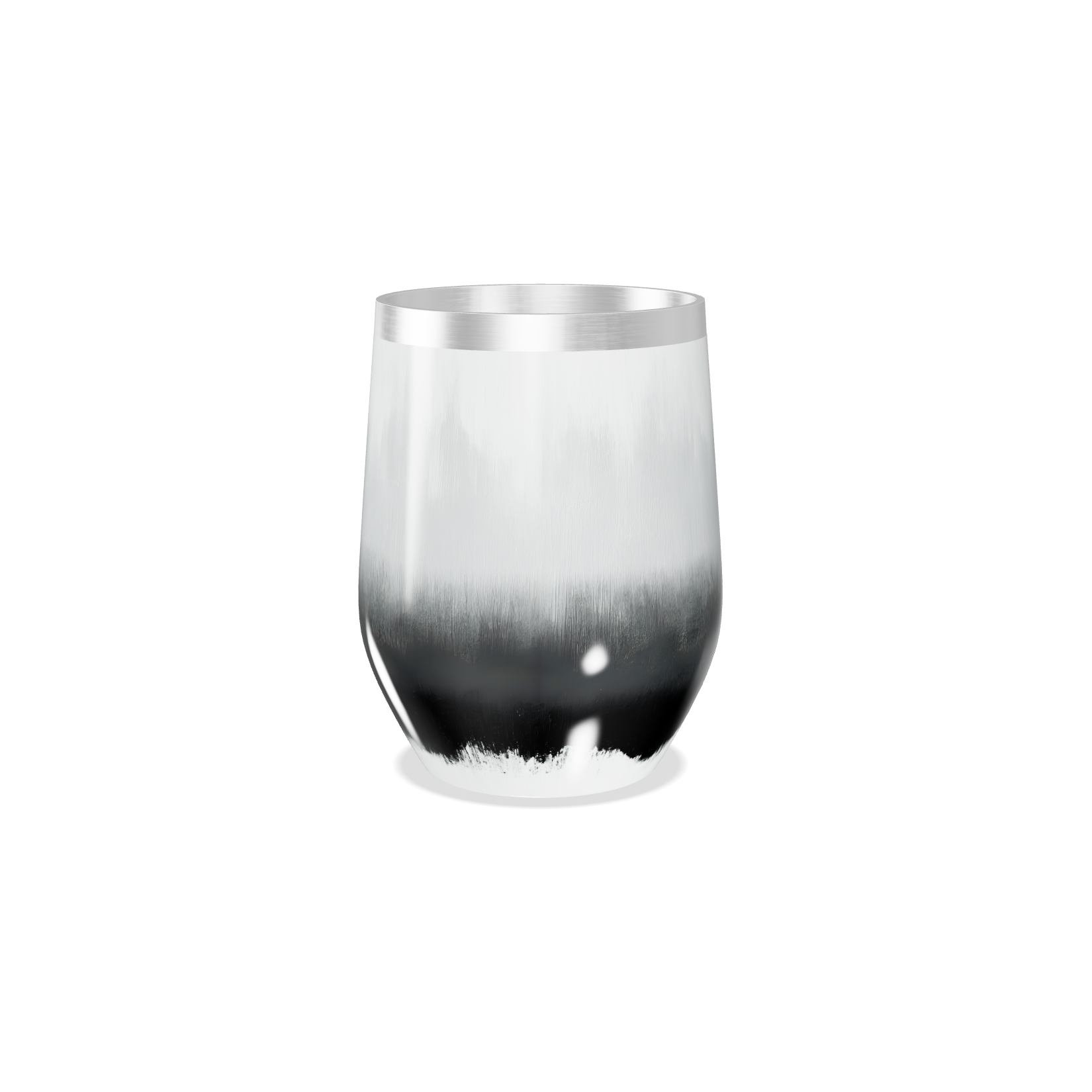 Copo Térmico Slim - Preto e Branco Inox