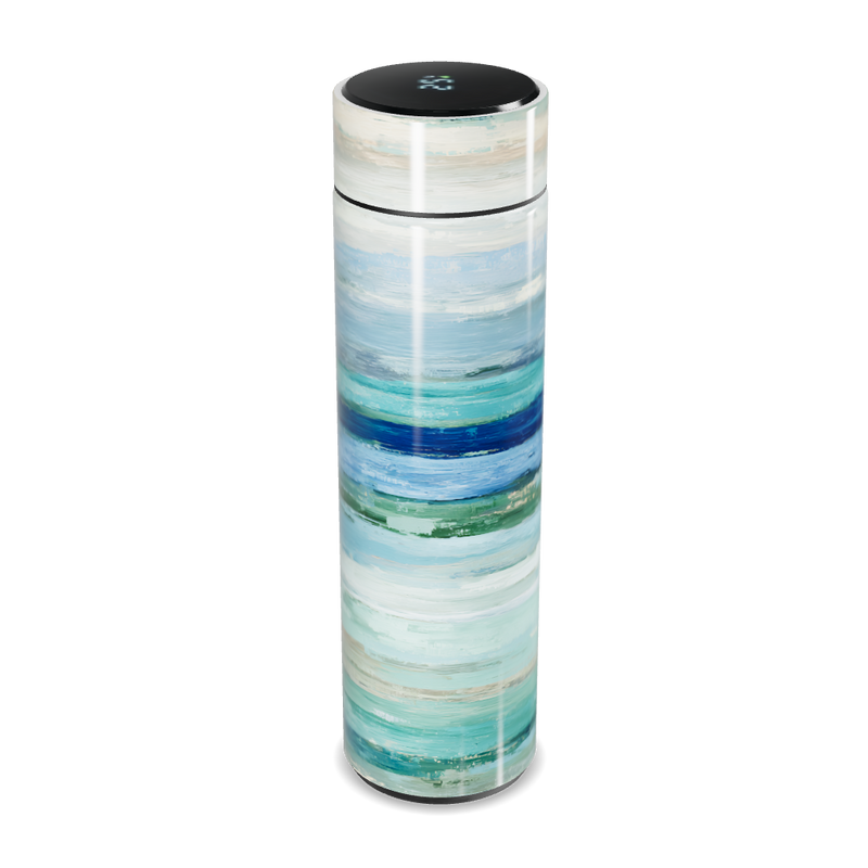 Garrafa Térmica Touch - Azul com Estampa Listrada