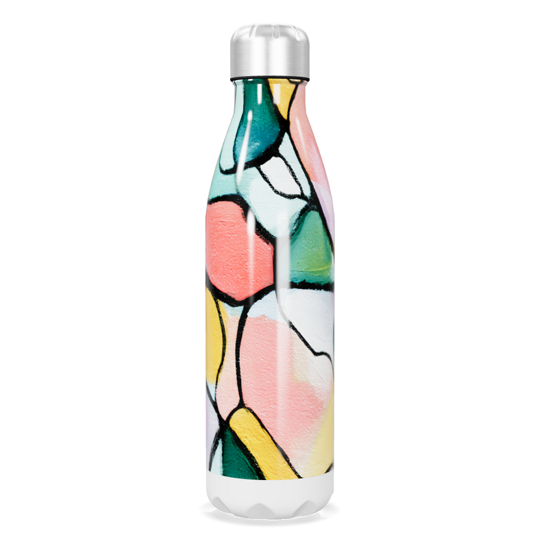 Garrafa Inox - Estampa Colorida Abstrata