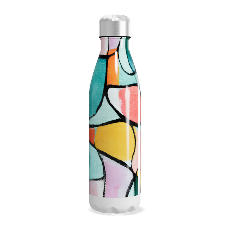 Garrafa Inox - Estampa Colorida Abstrata