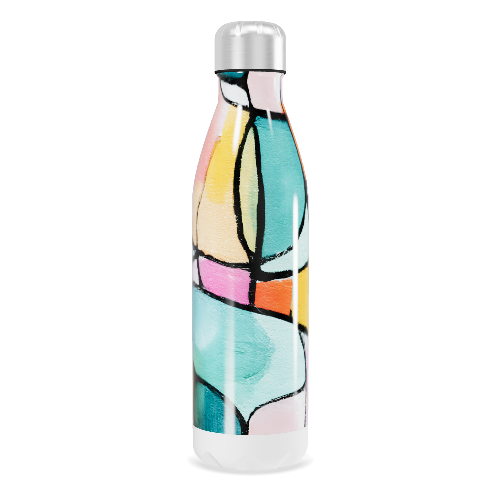 Garrafa Inox - Estampa Colorida Abstrata