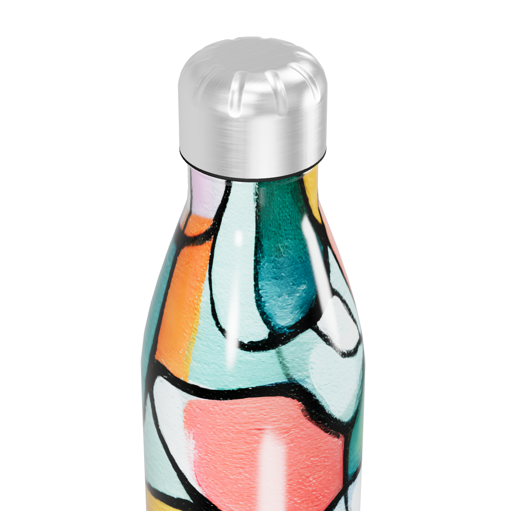Garrafa Inox - Estampa Colorida Abstrata